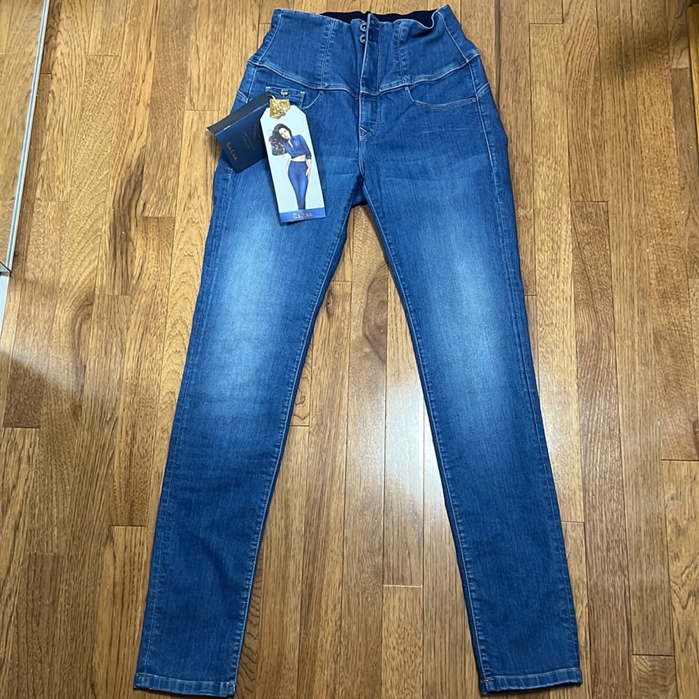 High-Waisted Blue Jeans